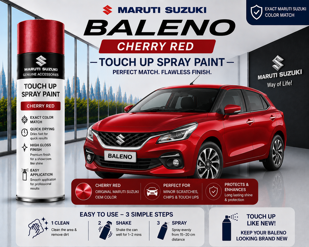 Maruti Suzuki Baleno Cherry Red Touch Up Spray Paint | OEM Automotive Aerosol Paint for Scratch Repair