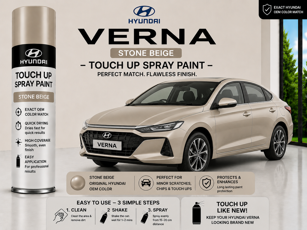 Hyundai Verna Stone Beige Touch Up Spray Paint – OEM Color Match | LIHA Aerosols 500ml