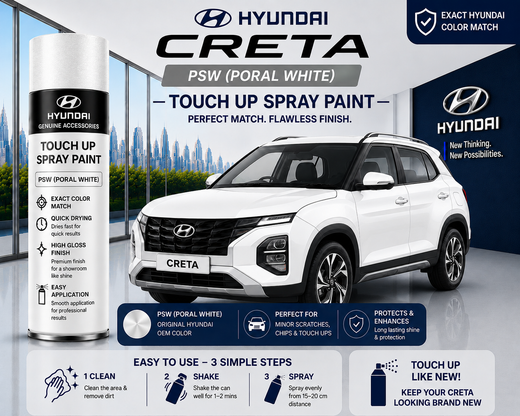 Hyundai Creta Polar White Touch Up Spray Paint | OEM Automotive Aerosol Paint for Scratch Repair