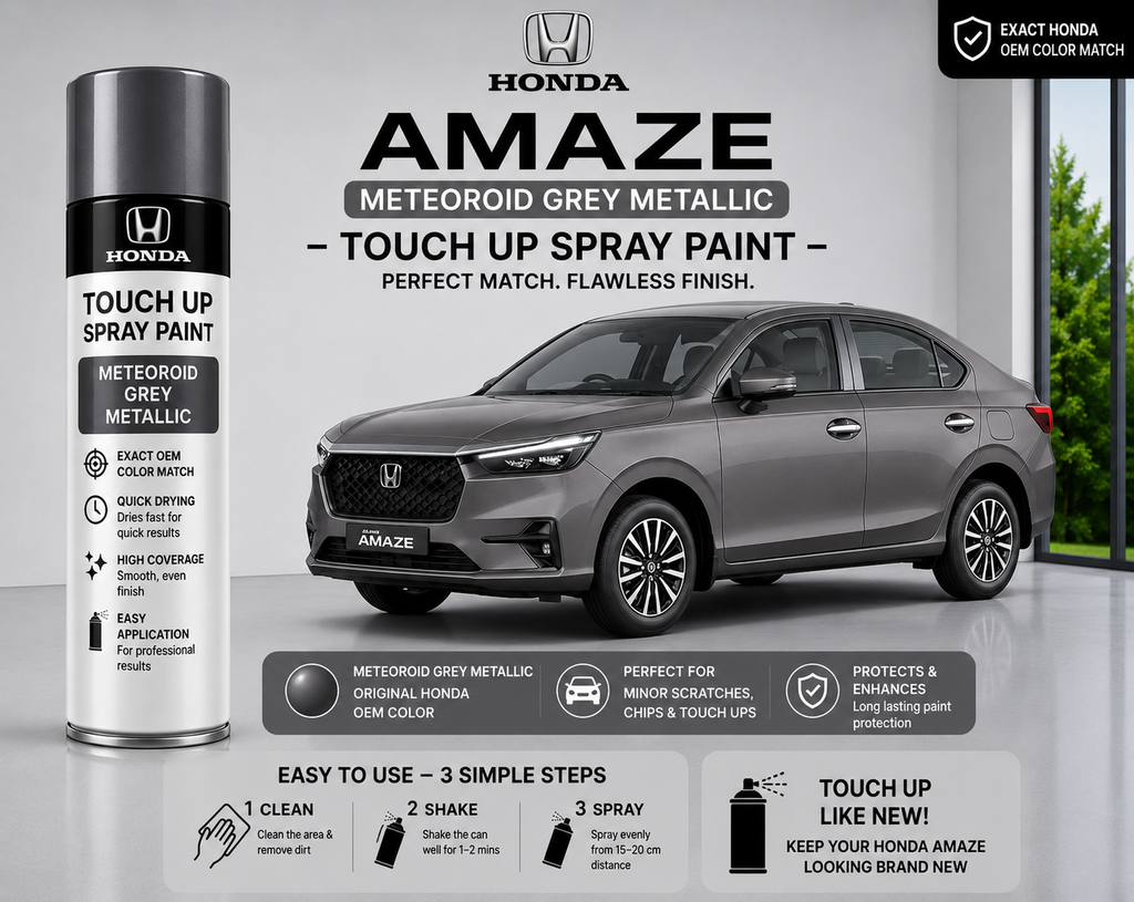 Honda Amaze Meteoroid Grey Metallic Touch Up Spray Paint – OEM Color Match | LIHA Aerosols 500ml