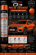Audi Q3 Pulse Orange OEM Color Match Touch Up Spray Paint 500ml | LIHA Aerosols Automotive Paint