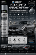 BMW 330i Skyscraper Grey Metallic OEM Color Match Touch Up Spray Paint 500ml | LIHA Aerosols Automotive Paint