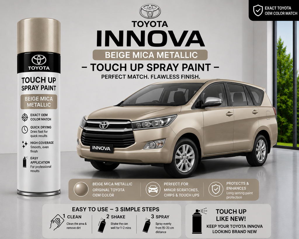 Toyota Innova Beige Mica Metallic Touch Up Spray Paint – OEM Color Match | LIHA Aerosols 500ml