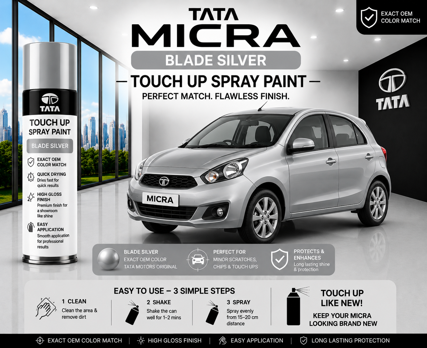 Nissan Micra Blade Silver Touch Up Spray Paint – OEM Color Match | LIHA Aerosols 500ml