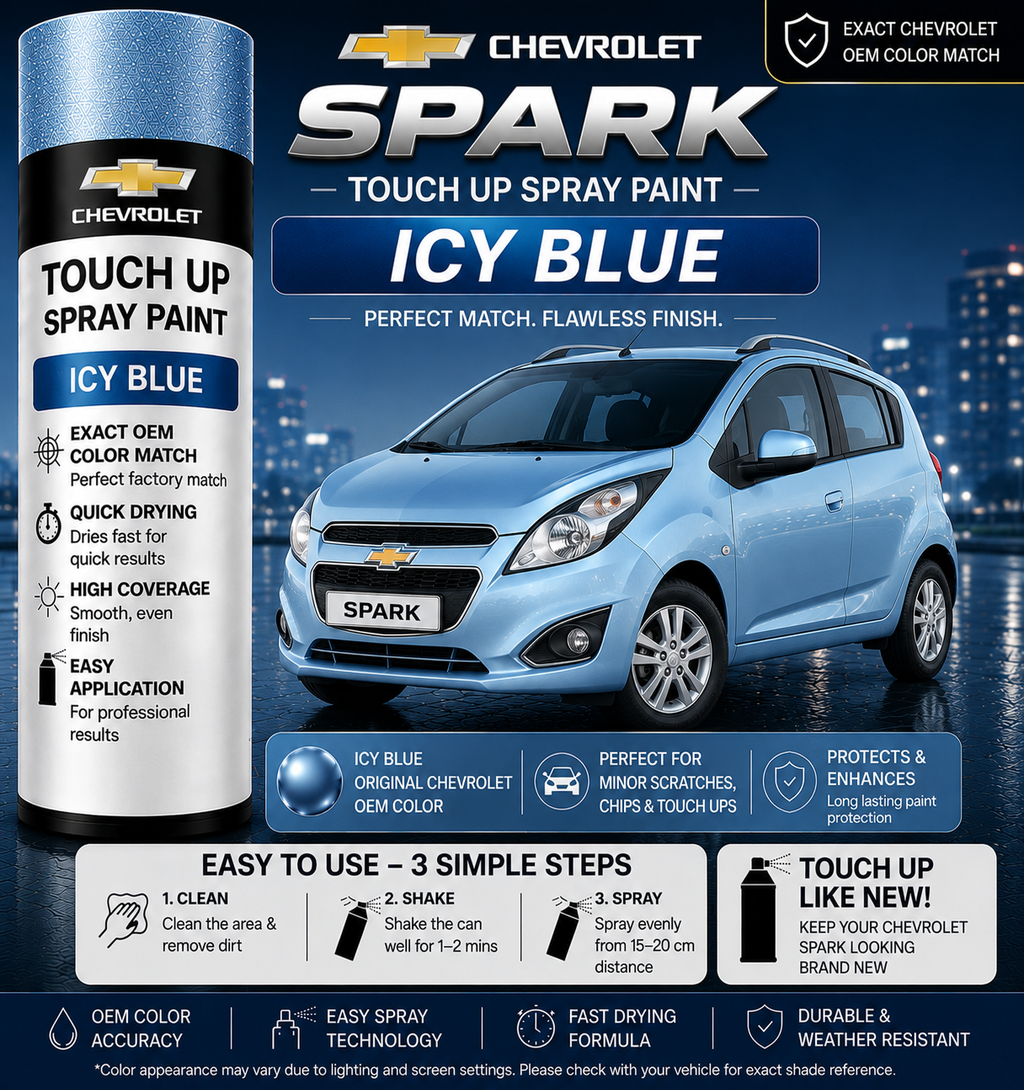 Chevrolet Spark Icy Blue Touch Up Spray Paint – OEM Color Match | LIHA Aerosols 500ml