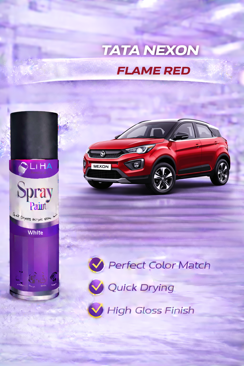 Flame Red (Tata Nexon Color Match) | High Gloss Quick Dry Finish