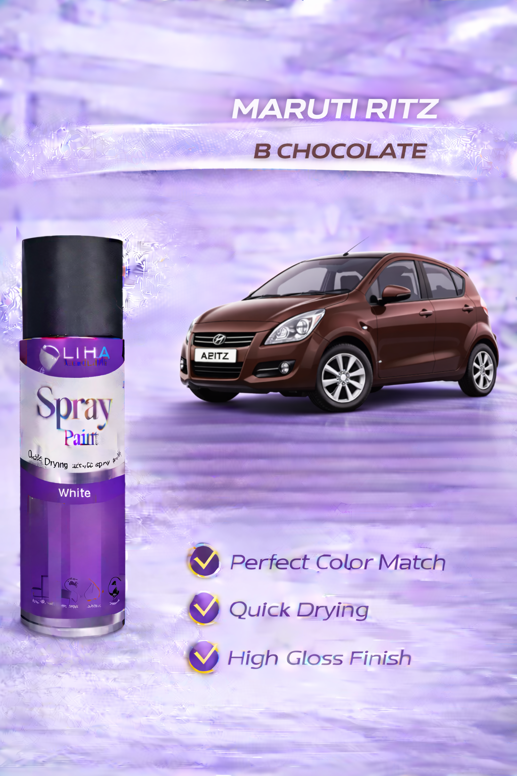 Maruti Ritz B Chocolate | OEM Color Match | High Gloss Finish