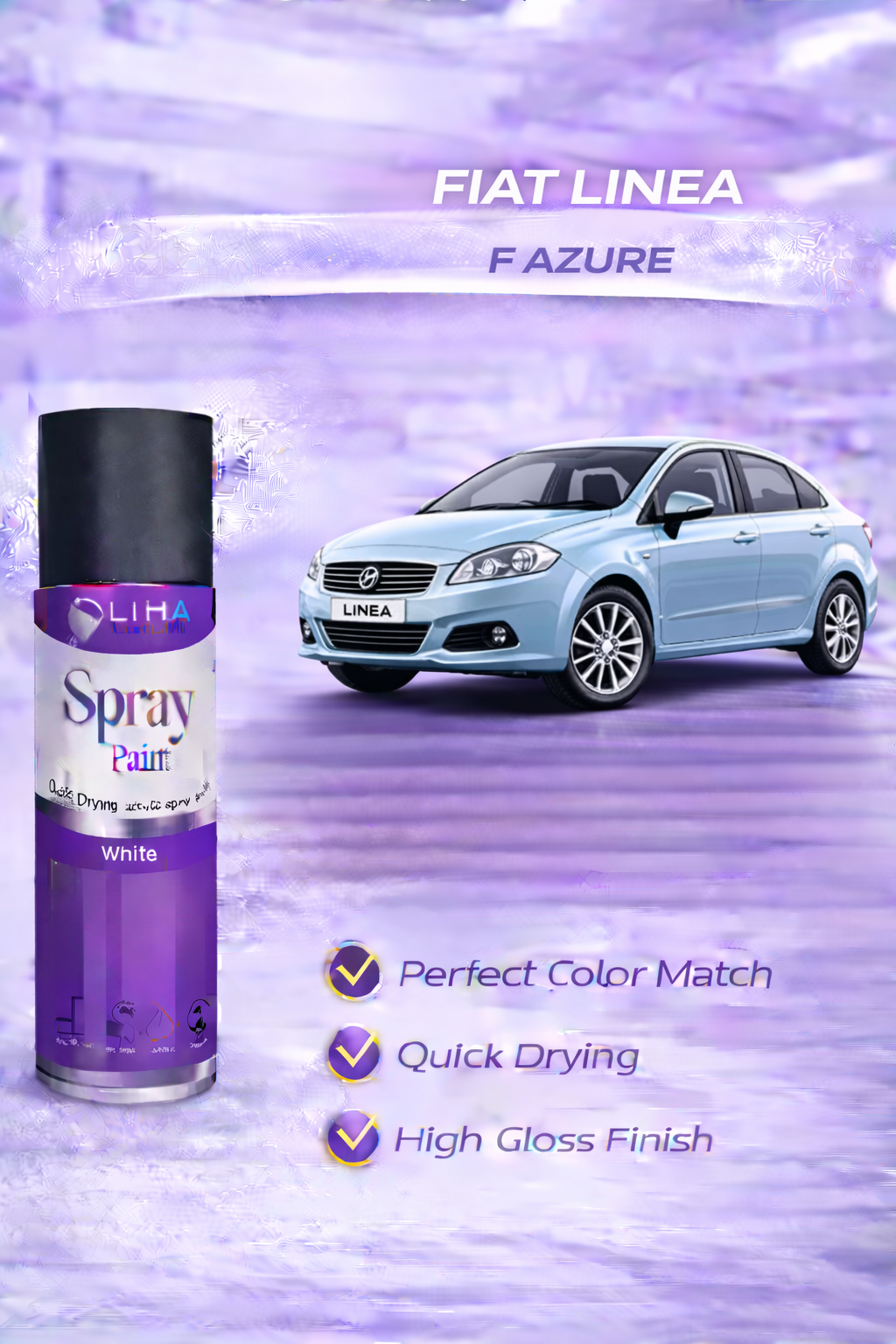 Fiat Linea F Azure Blue | OEM Color Match | High Gloss Finish