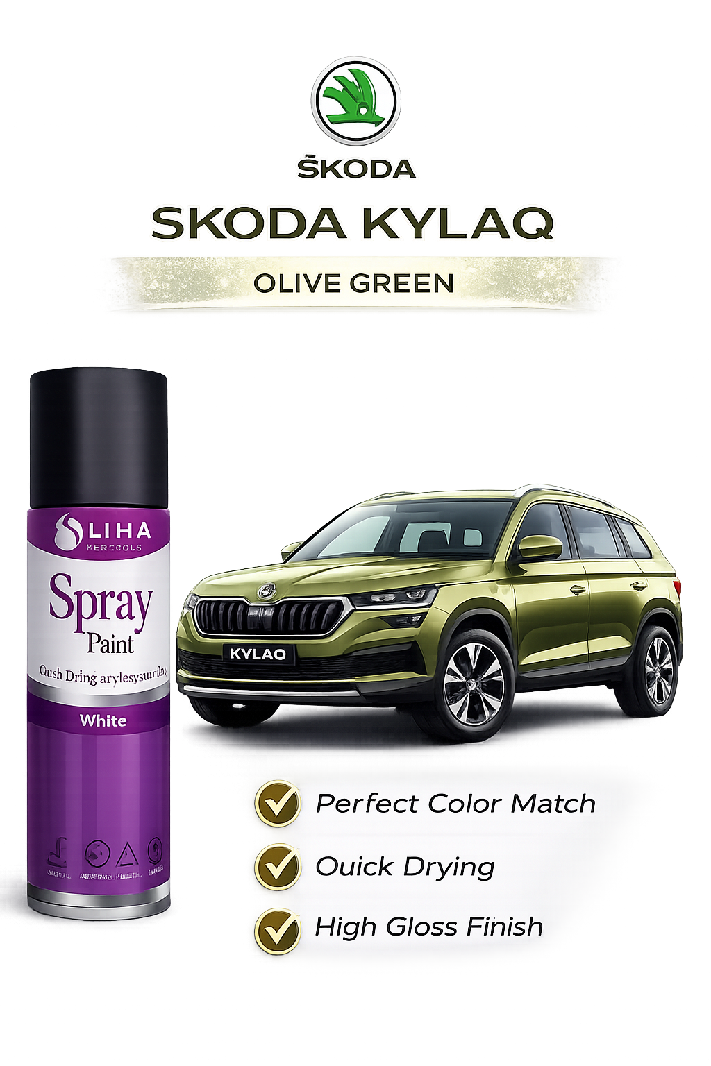 Skoda Kylag Olive Green | OEM Color Match | High Gloss Finish