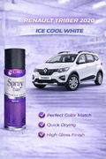LIHA Aerosols Spray Paint – Ice Cool White (Renault Triber 2020 Color Match) | Quick Dry High Gloss Finish