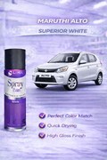 LIHA Aerosols Spray Paint – Superior White (Maruti Alto Color Match) | Quick Dry High Gloss Finish