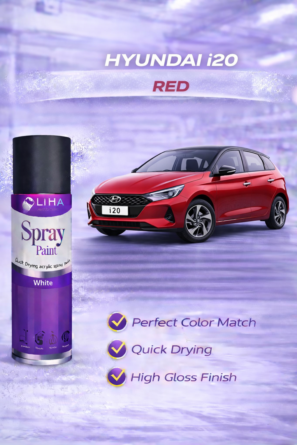 passion Red X2R (Hyundai i20 Color Match) | High Gloss Quick Dry Finish