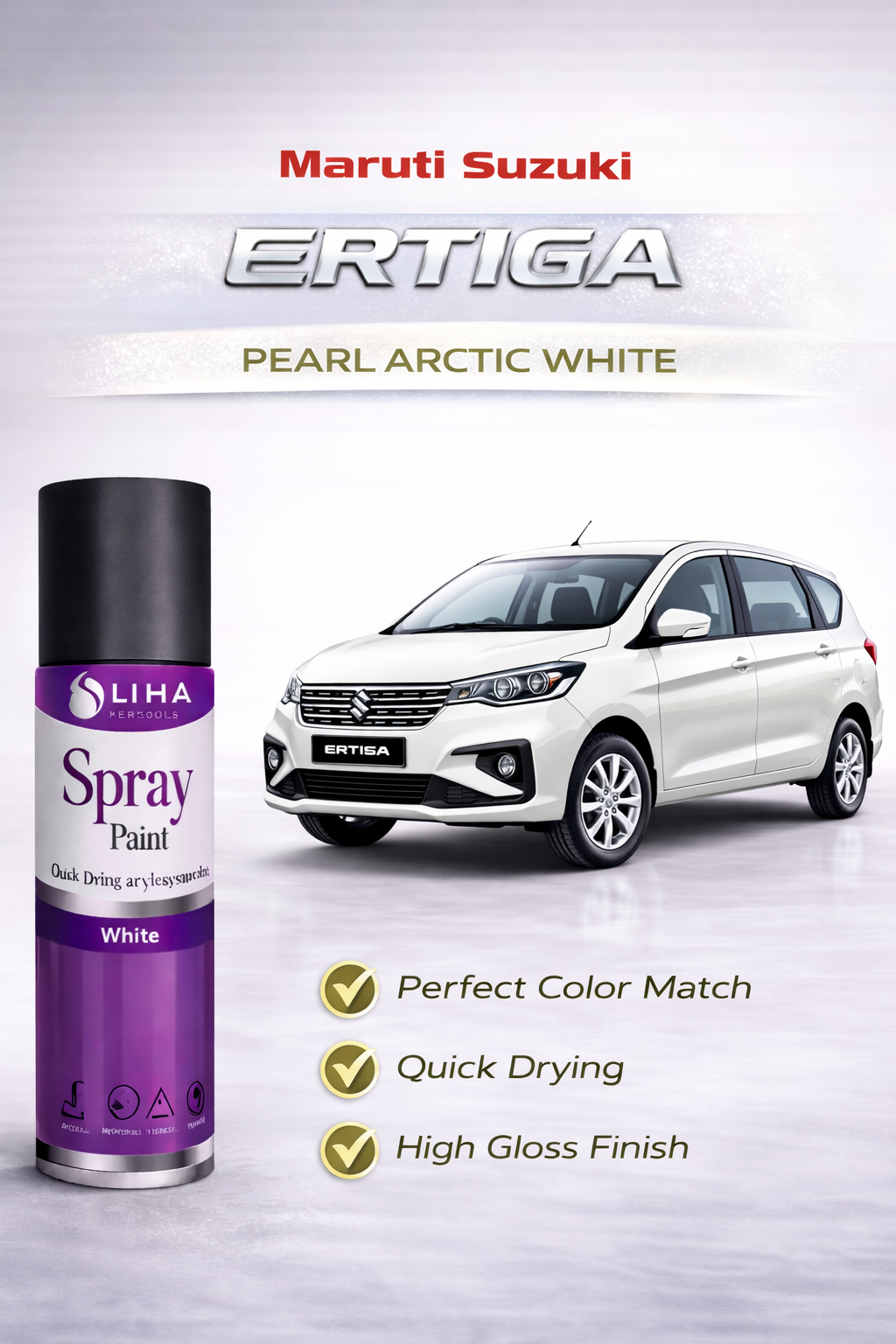 Maruti Suzuki Ertiga Pearl Arctic White | OEM Match | High Gloss Finish