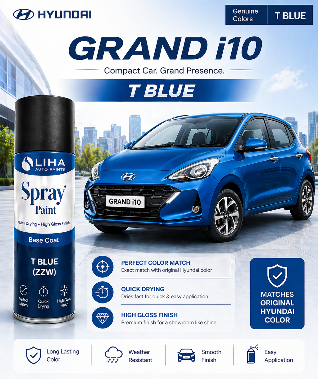 Hyundai Grand i10 T Blue (ZZW) | OEM Color Match | Base Coat | High Gloss Finish
