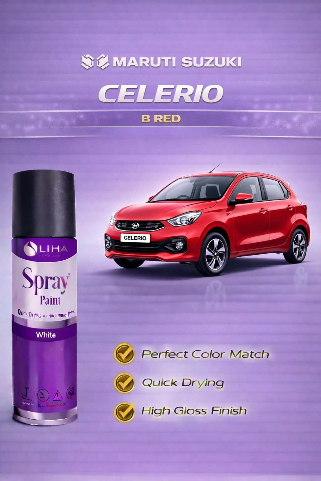 Maruti Suzuki Celerio B Red | OEM Color Match | High Gloss Finish | Quick Dry