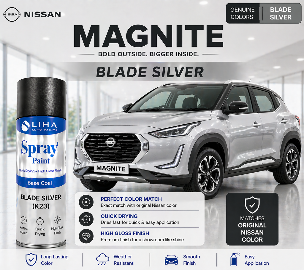 Nissan Magnite Blade Silver | OEM Color Match | Base Coat | Metallic Finish | Quick Dry