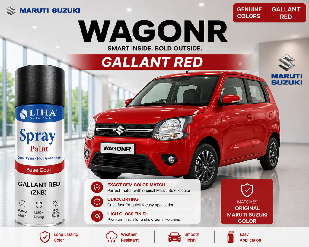 Maruti Suzuki WagonR Gallant Red | OEM Color Match | Base Coat | High Gloss Finish