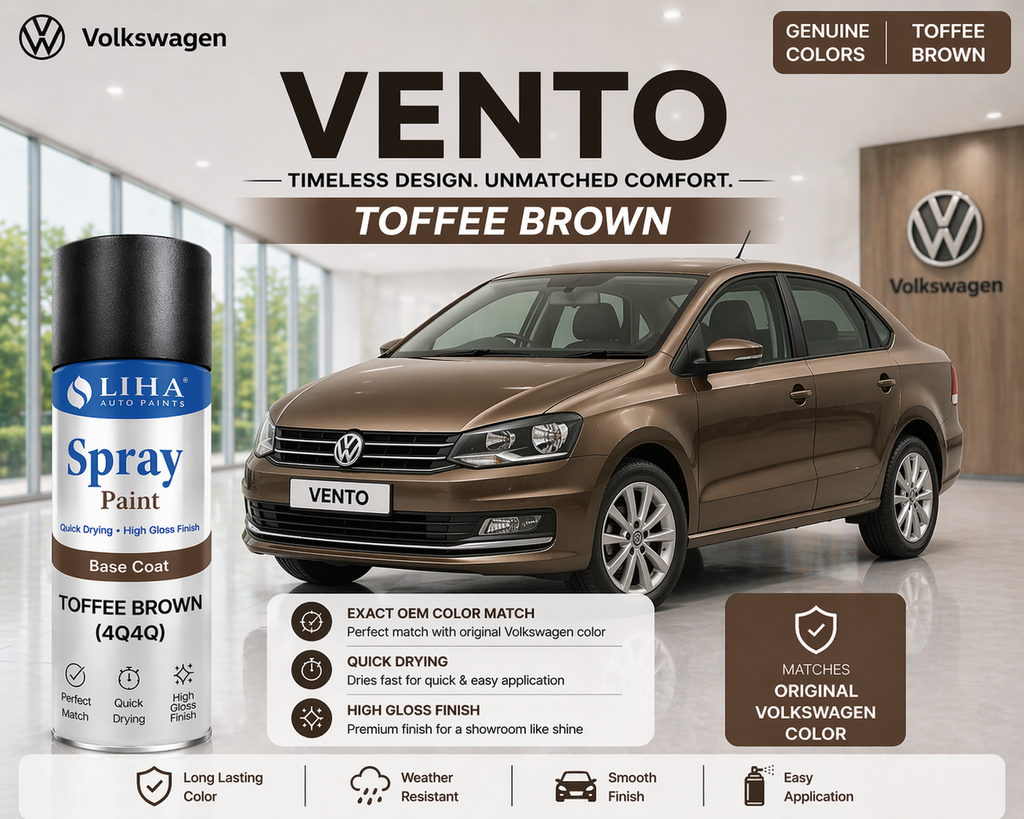 VW Vento Toffee Brown | OEM Color Match | Base Coat | Metallic Finish | Quick Dry