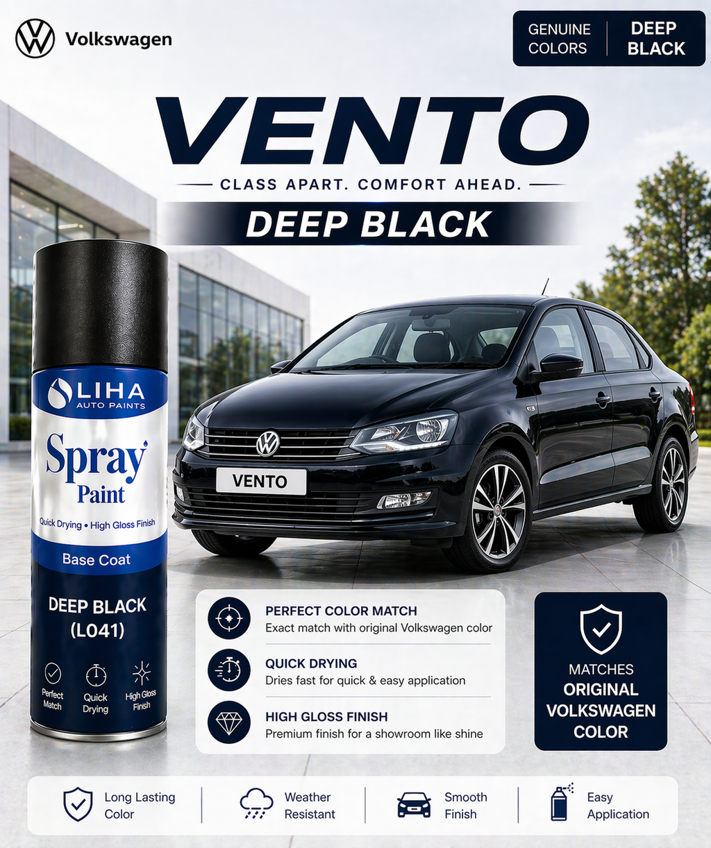 VW Vento Deep Black | OEM Color Match | Base Coat | High Gloss Finish