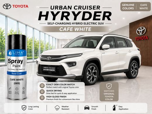 Toyota Hyryder Café White | OEM Color Match | Base Coat | High Gloss Finish | Quick Dry