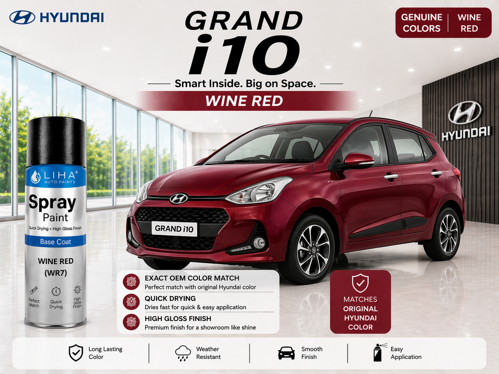 Hyundai Grand i10 Wine Red | OEM Color Match | Base Coat | High Gloss Finish | Quick Dry