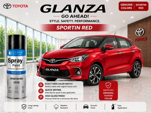 Toyota Glanza Sportin Red | OEM Color Match | Base Coat | High Gloss Finish | Quick Dry