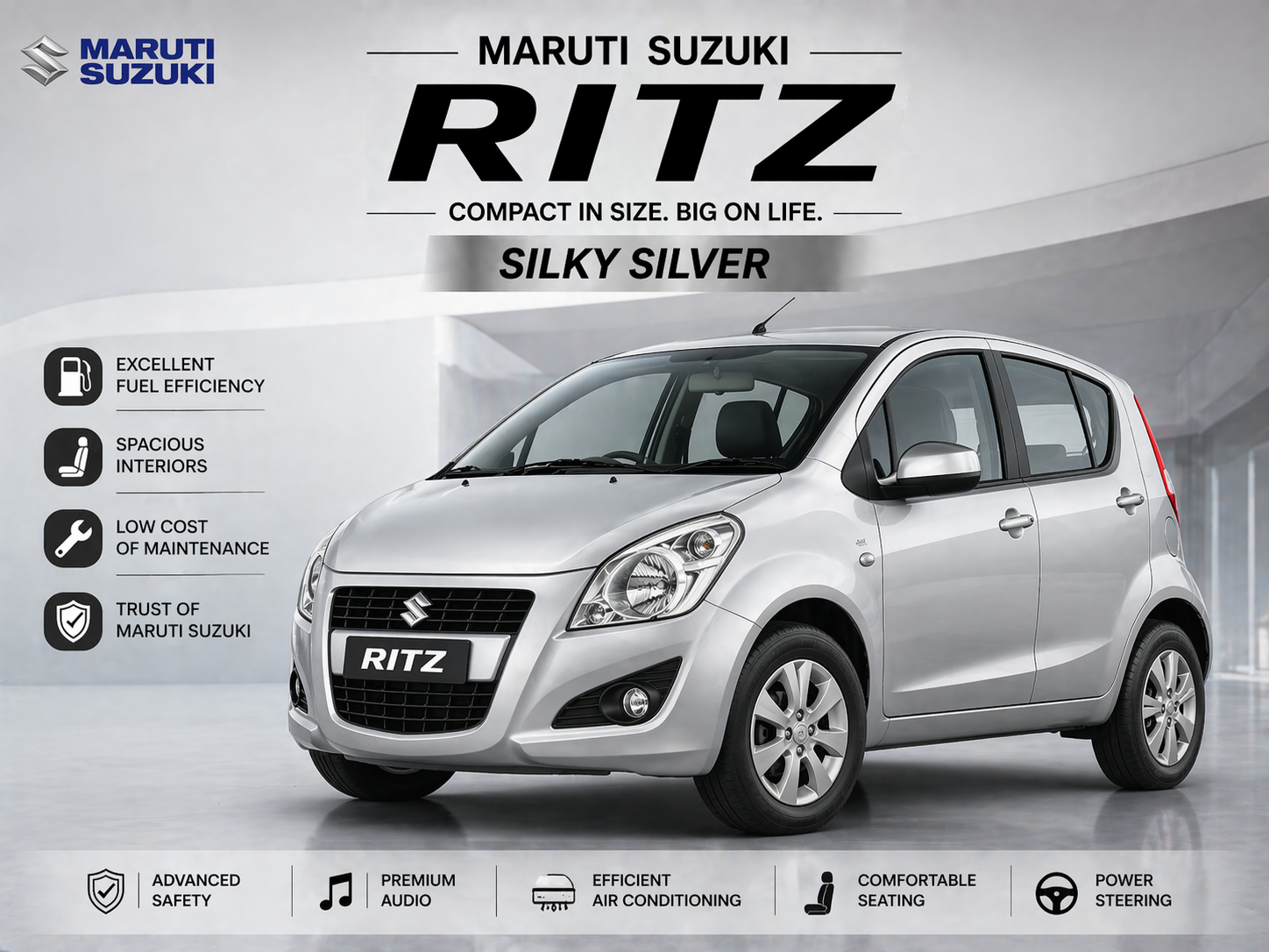 Maruti Suzuki Ritz Silky Silver | OEM Color Match | Base Coat | Metallic Finish | Quick Dry