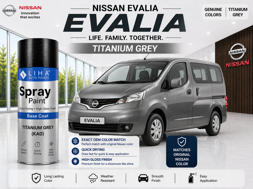 Nissan Evalia Titanium Grey | OEM Color Match | Base Coat | Metallic Finish | Quick Dry