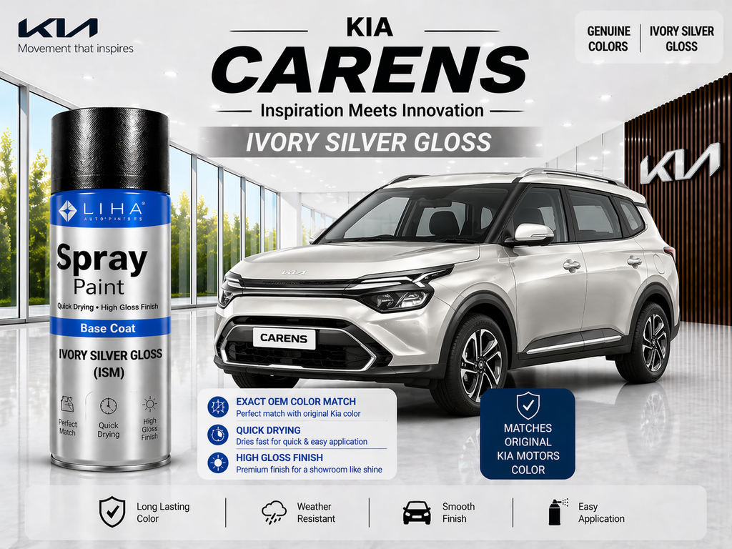 Kia Carens Ivory Silver Gloss | OEM Color Match | Base Coat | Metallic Finish | Quick Dry