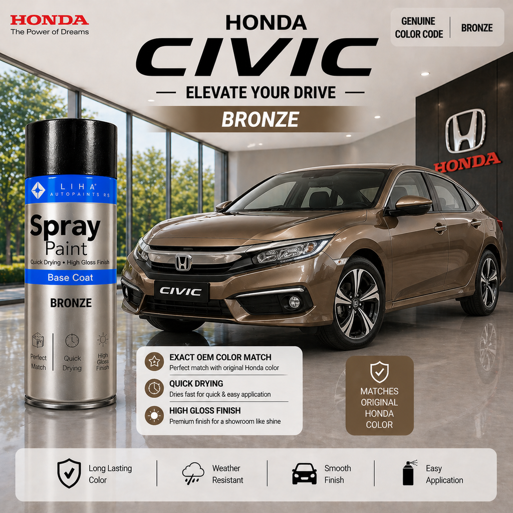 Honda Civic Bronze (Urban Titanium Metallic) | OEM Color Match | Base Coat | Metallic Finish | Quick Dry