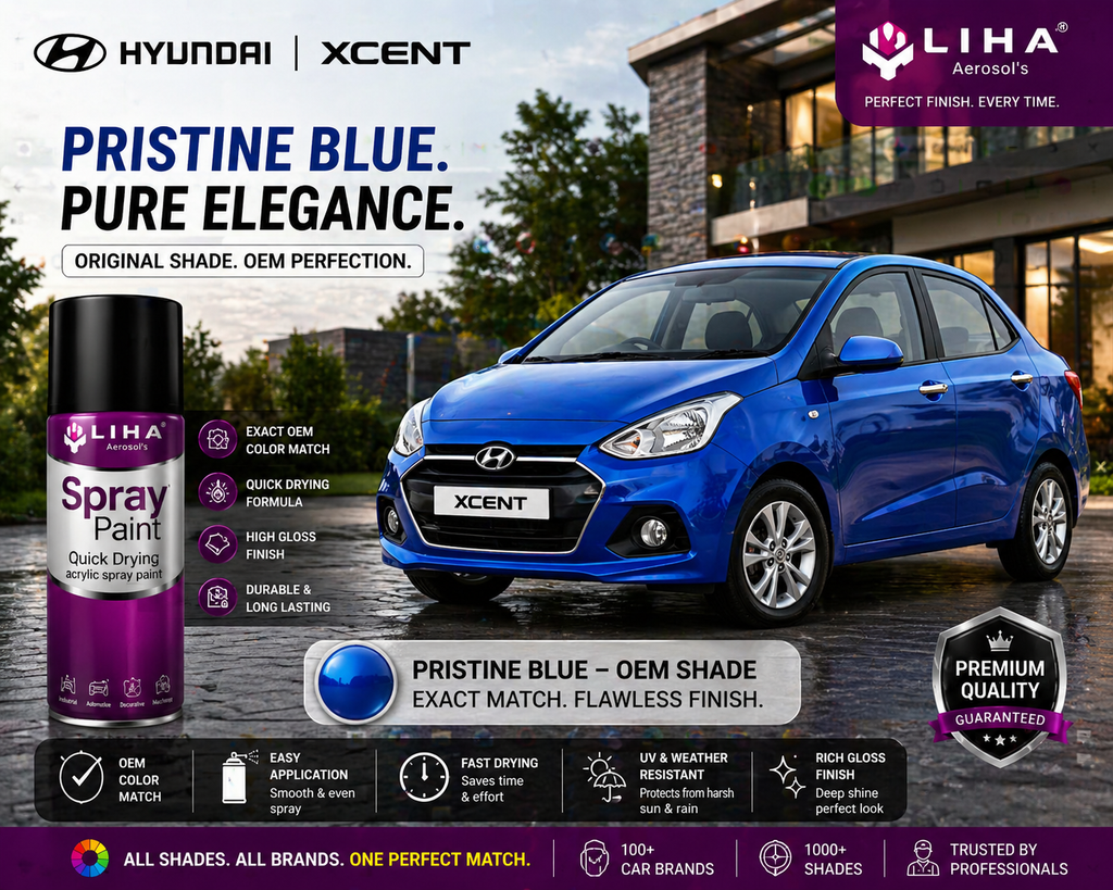 Hyundai Xcent Pristine Blue | OEM Color Match | Base Coat | Metallic Finish | Quick Dry
