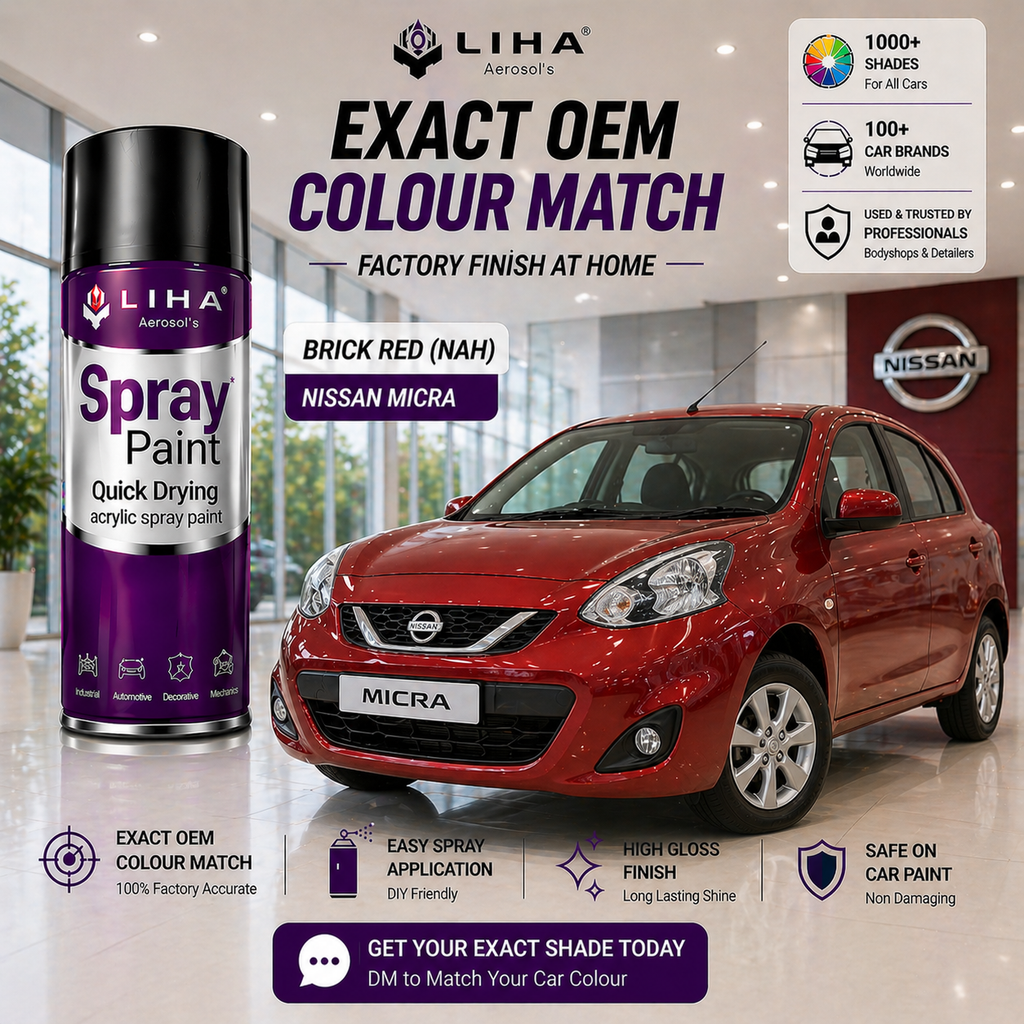 Nissan Micra Brick Red | OEM Color Match | Base Coat | High Gloss Finish | Quick Dry