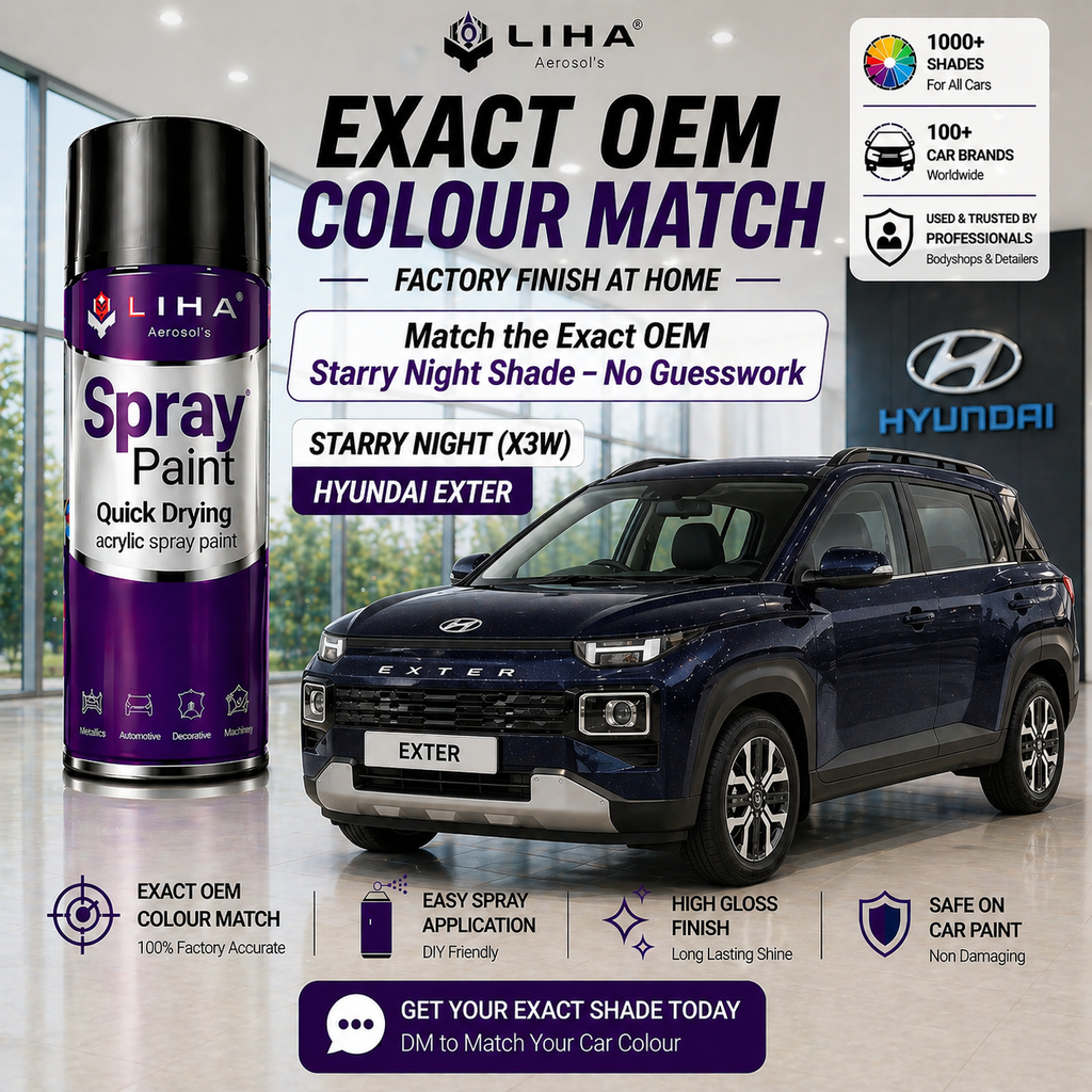Hyundai Exter Starry Night | OEM Color Match | Base Coat | Metallic Finish | Quick Dry