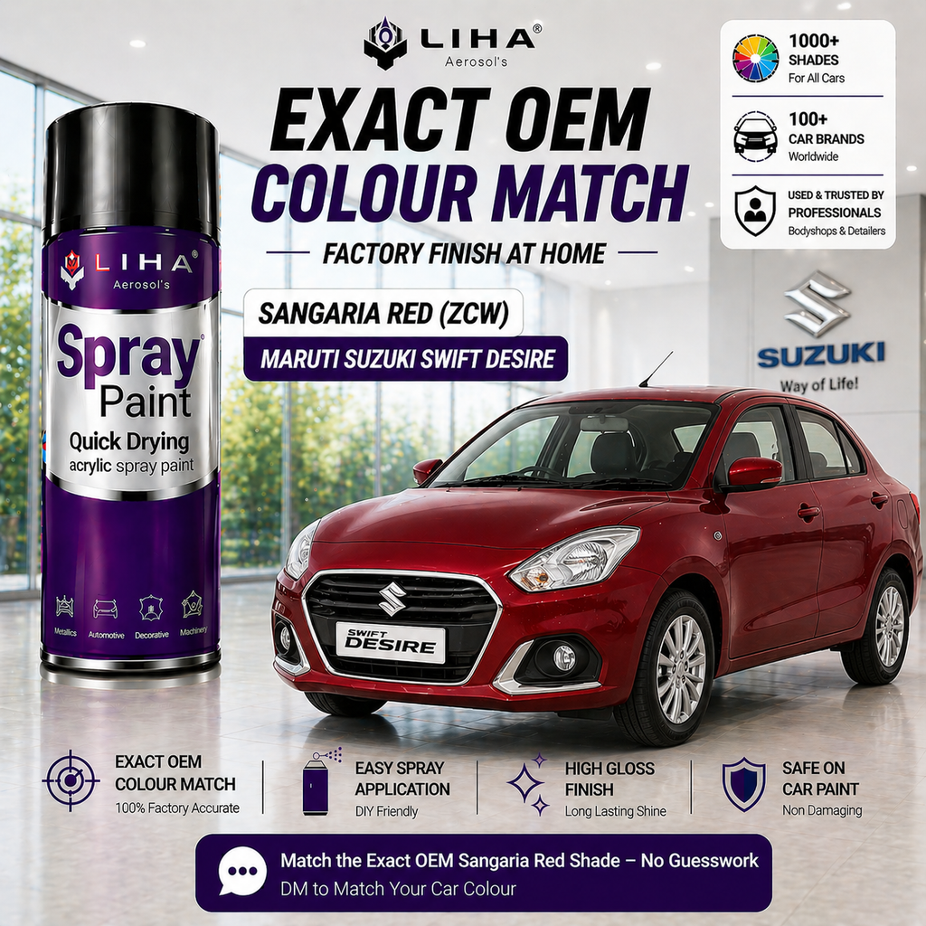 Maruti Suzuki Swift Dzire Sangria Red | OEM Color Match | Base Coat | High Gloss Finish | Quick Dry