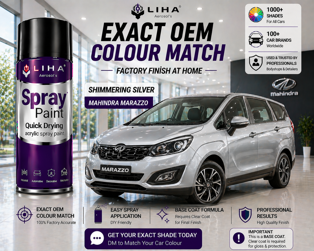 Mahindra Marazzo Shimmering Silver | OEM Color Match | Base Coat | Metallic Finish | Quick Dry