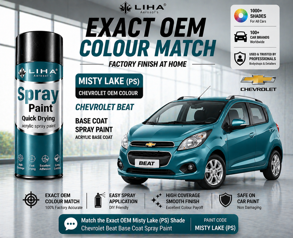 Chevrolet Beat Misty Lake  PU Spray Paint – OEM Factory Match Car Paint | LIHA Aerosols