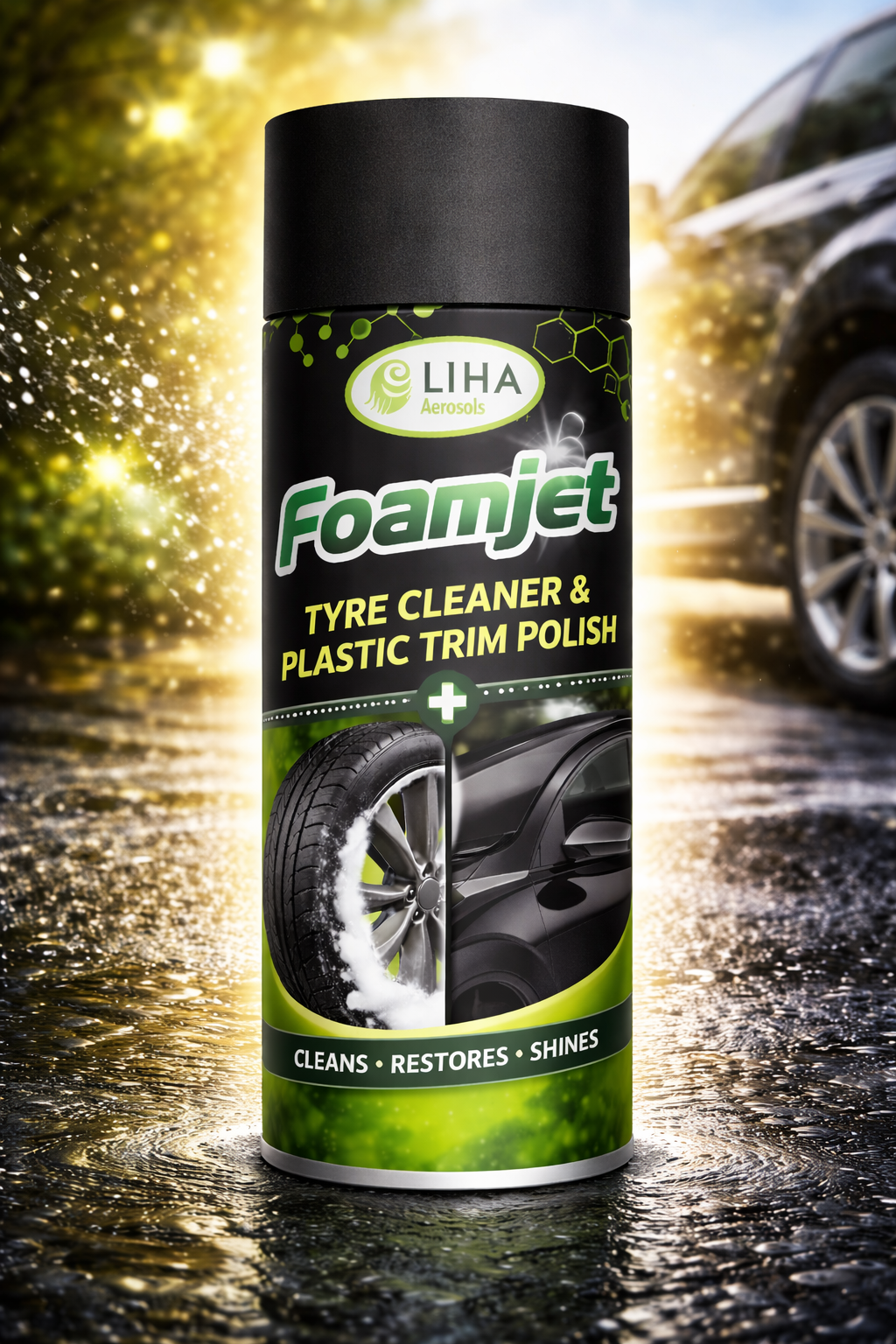 LIHA Foamjet – Tyre Cleaner & Plastic Trim Polish | Clean, Restore & Shine