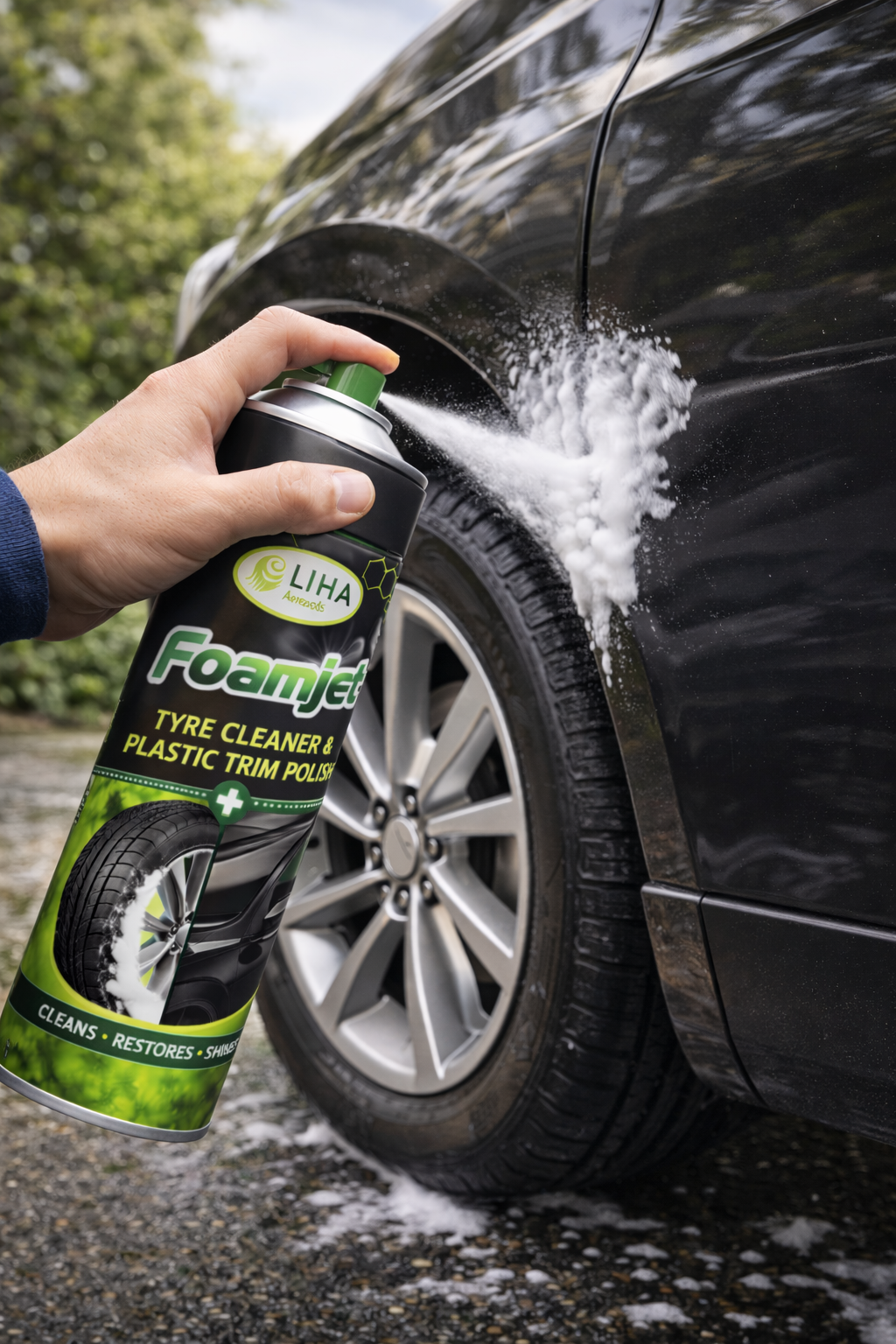 LIHA Foamjet – Tyre Cleaner & Plastic Trim Polish | Clean, Restore & Shine