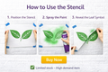 ADMK Two Leaves Symbol Spray Stencil Kit (1 ft × 1.5 ft) + Green Spray Paint Combo