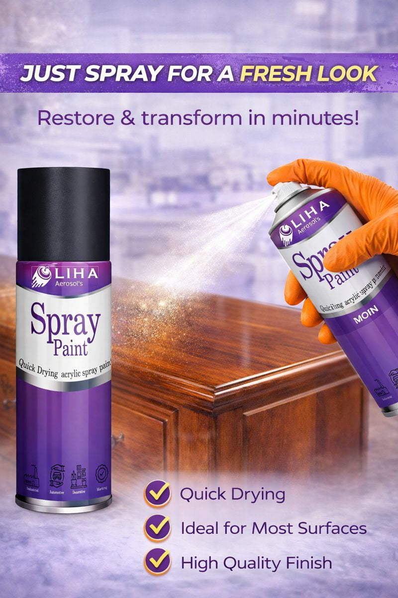 Wood Shine Spray for Wooden Furniture Restoration | Scratch Cover, Gloss Finish & Protection