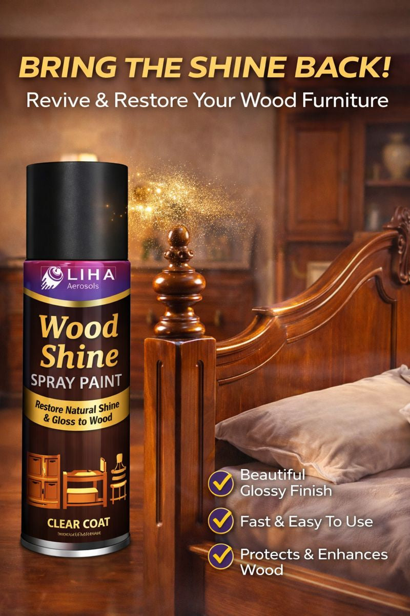 Wood Shine Spray for Wooden Furniture Restoration | Scratch Cover, Gloss Finish & Protection