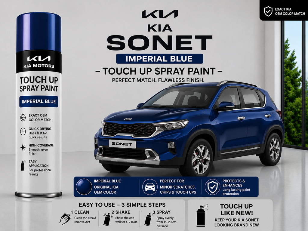 Kia Sonet Imperial Blue Touch Up Spray Paint – OEM Color Match | LIHA Aerosols 500ml