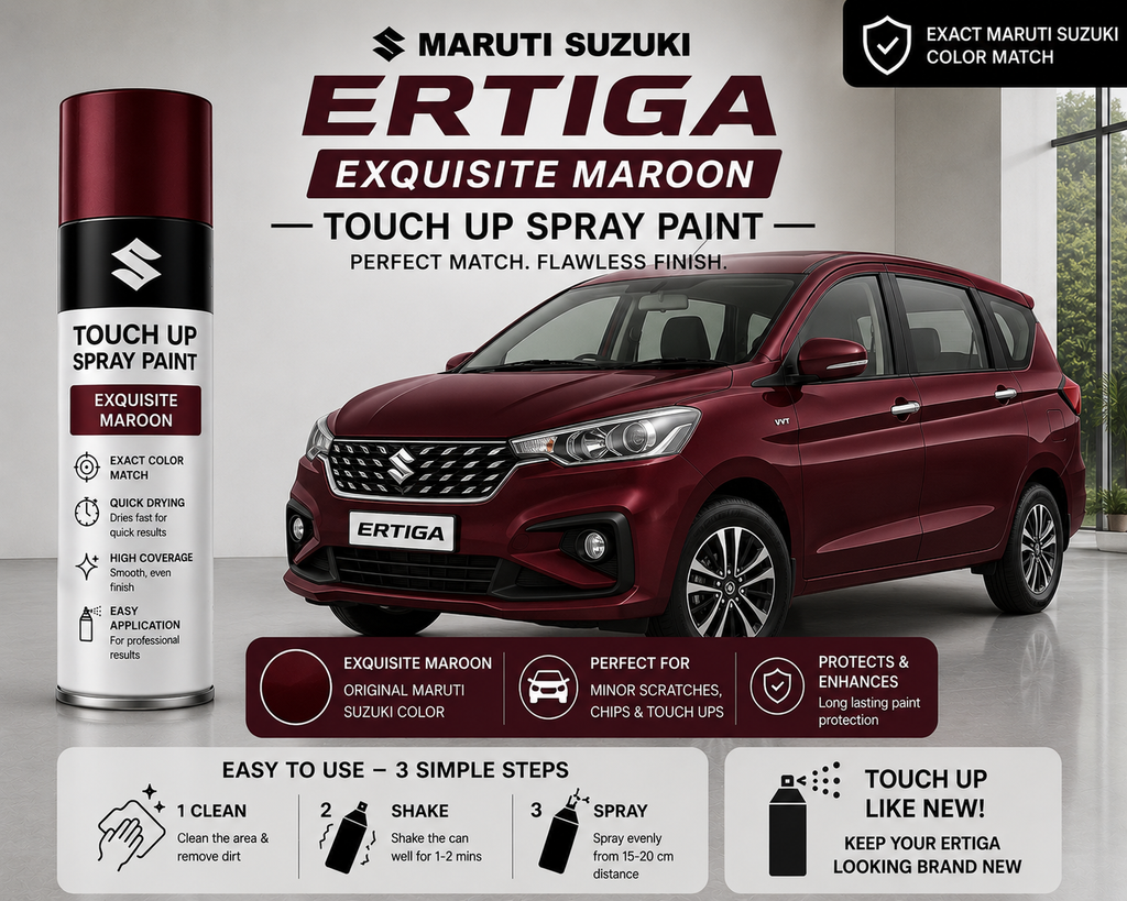 Maruti Suzuki Ertiga Exquisite Maroon Touch Up Spray Paint – OEM Color Match | LIHA Aerosols 500ml