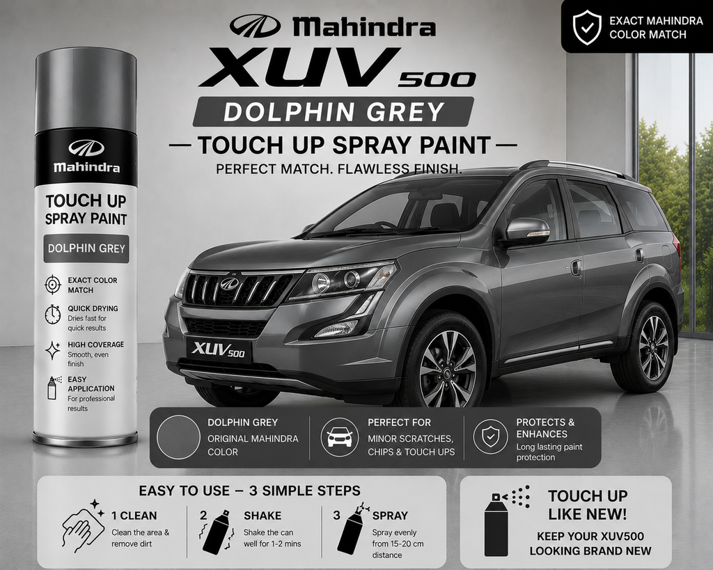 Mahindra XUV500 Dolphin Grey Touch Up Spray Paint – OEM Color Match | LIHA Aerosols 500ml