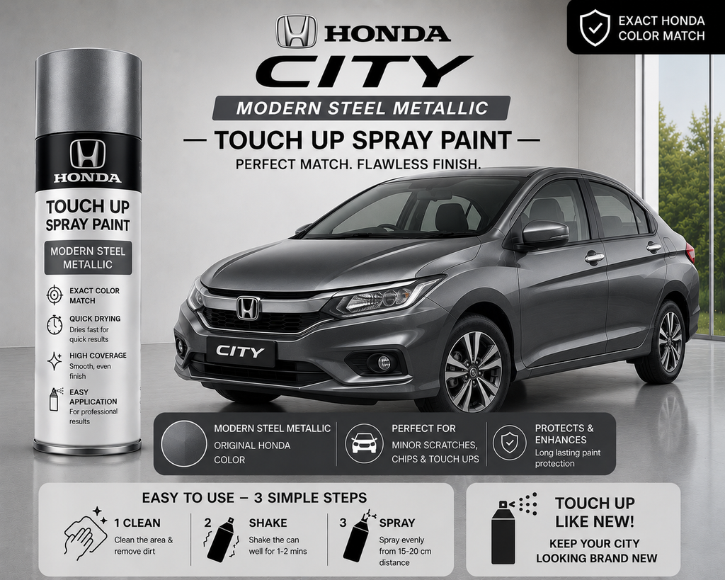 Honda City Modern Steel Metallic Touch Up Spray Paint – OEM Color Match | LIHA Aerosols 500ml