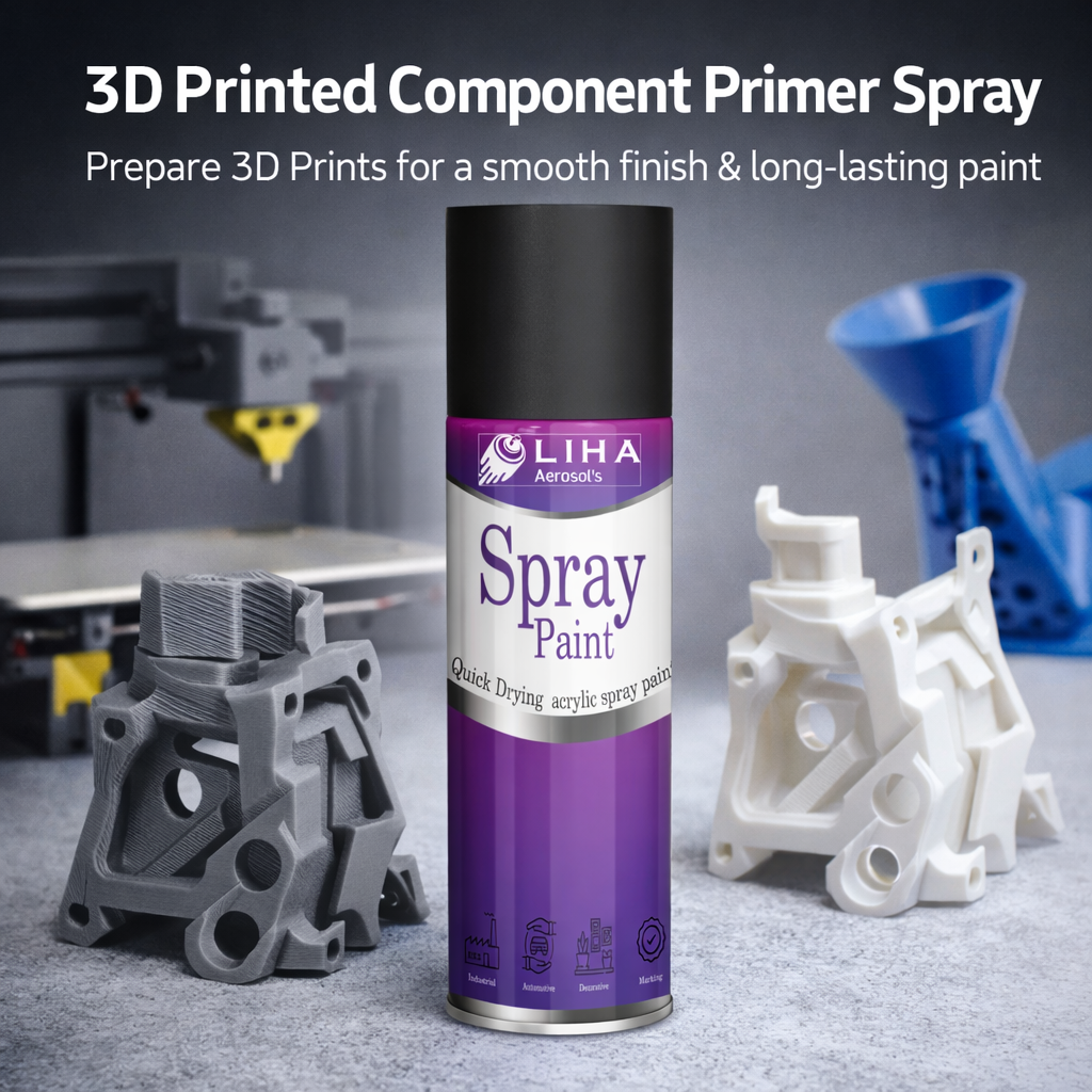 3D Print Primer Spray – Smooth Surface Filler for PLA, ABS & Resin | Quick Dry High-Bonding Primer | LIHA Aerosols