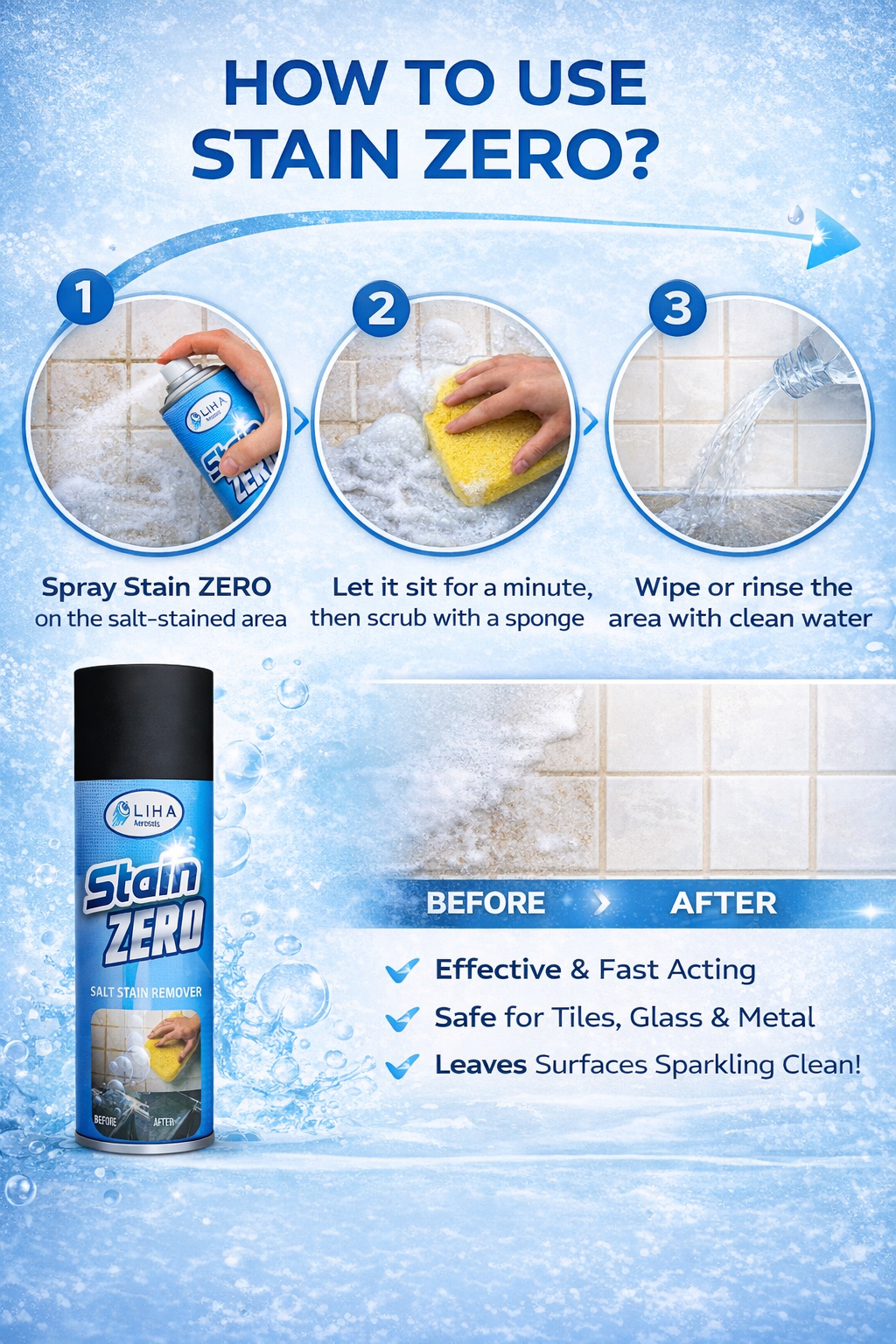 LIHA Stain ZERO Salt Stain Remover Spray (500ml)