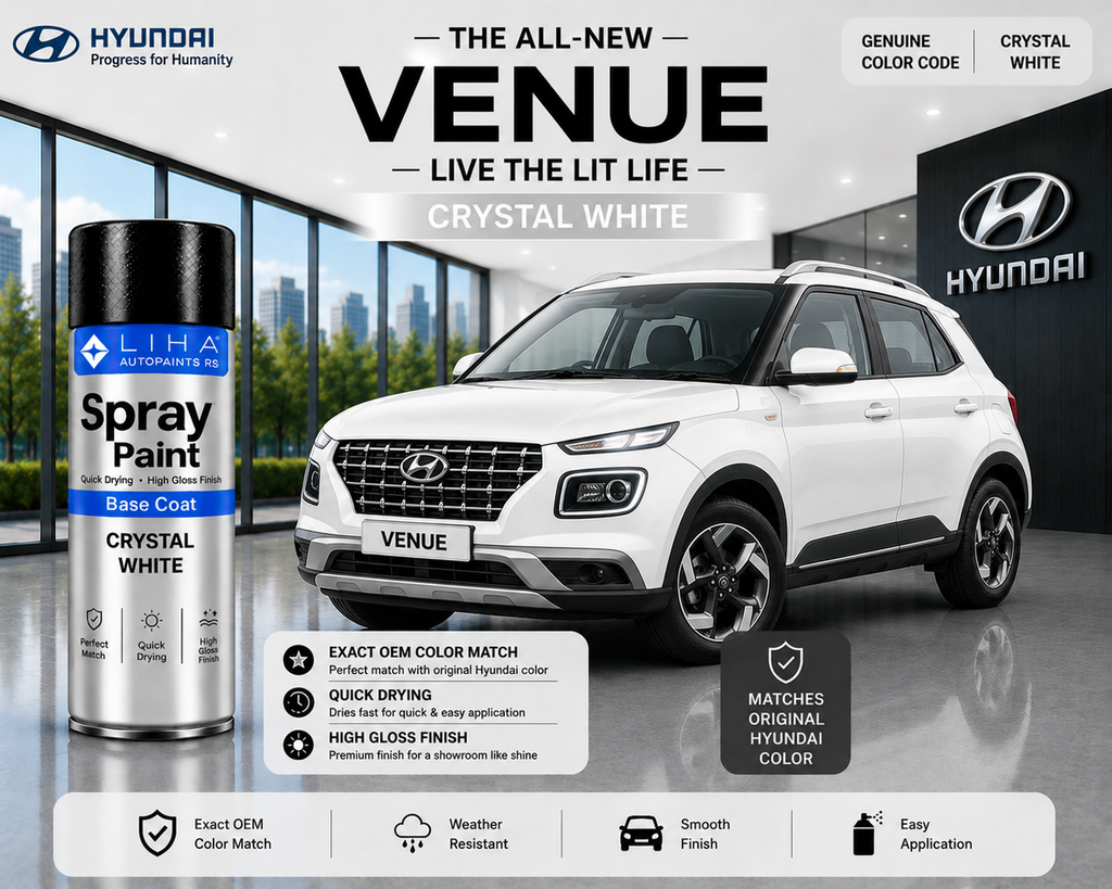 Hyundai Venue Crystal White Spray Paint | OEM Touch Up Paint