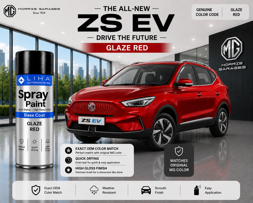 MG ZS EV Glaze Red Touch Up Spray Paint | OEM Automotive Aerosol Paint for Scratch Repair
