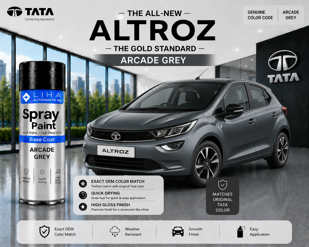 Tata Altroz Arcade Grey Touch Up Spray Paint – OEM Color Match